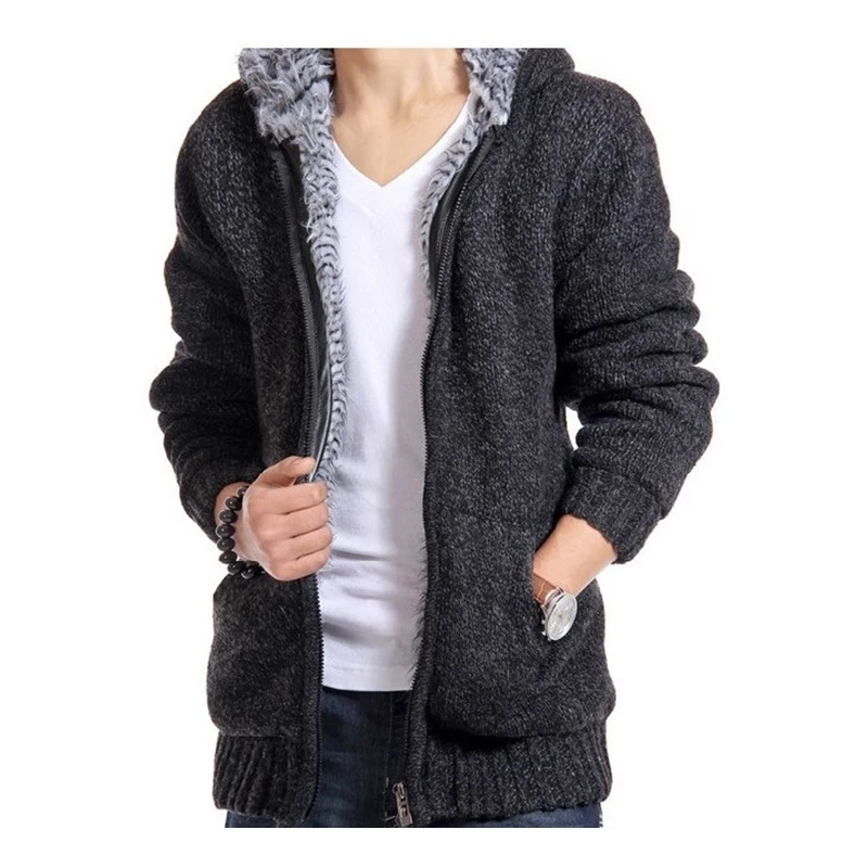 С капюшоном Повседневное длинный рукав плотное пальто с шерстяной подкладкой теплые зимние с шапка и куртка на молнии хлопковое пальто mz045