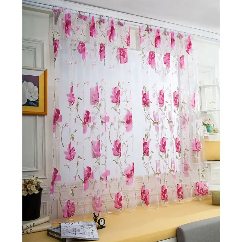 

Curtain Water Ink Flower Offset Printing The Sunlight that make you fall into comfortable