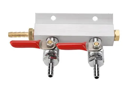 Muti-way 2/4 Way Homebrew Co2 Air Gas Manifold Distribution Splitter multiple lines Beer - Color: 2 way