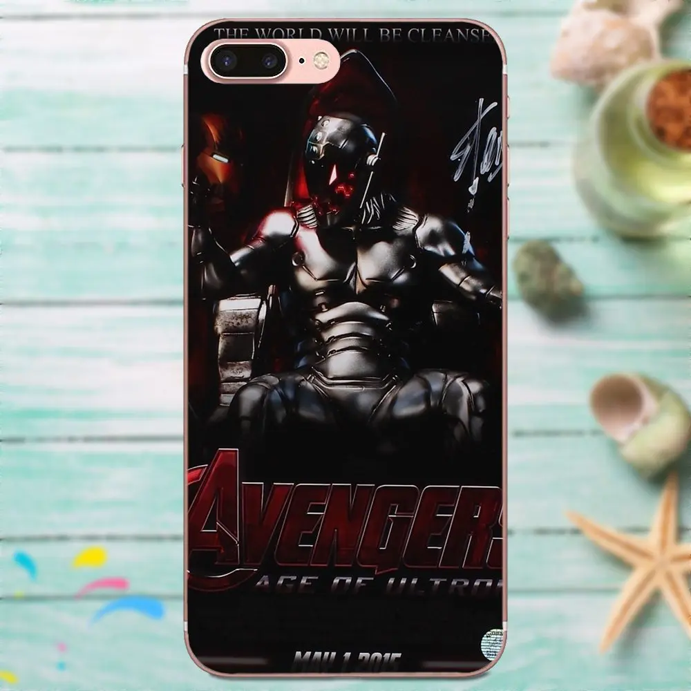 Marvel Avengers Age Of Ultron черный мягкий хит продаж для Xiaomi Note 3 4 Mi3 Mi4 Mi4C Mi4i Mi5 Mi 5S 5X6 6X8 SE A1 Max Mix
