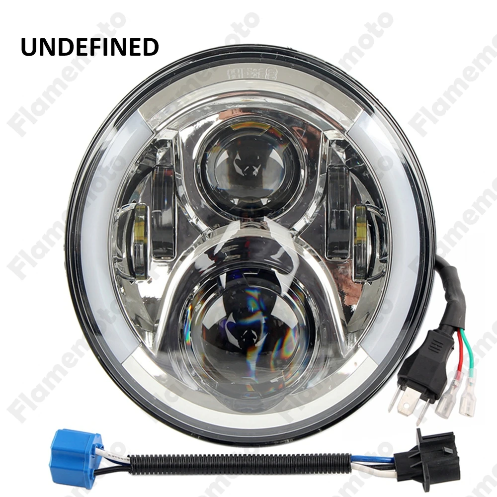 

New Chrome 7" LED Projector Motorcycle Daymaker Fog Head Light Lamp Hi/Lo For Harley Touring -G UNDEFINED