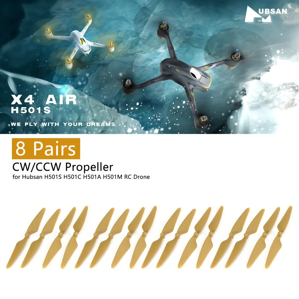 

8 Pairs X4 H501S CW+CCW Propeller Blade RC drone Part for Hubsan X4 H501S RC QuadcopterH501S-05B / H501S-06B