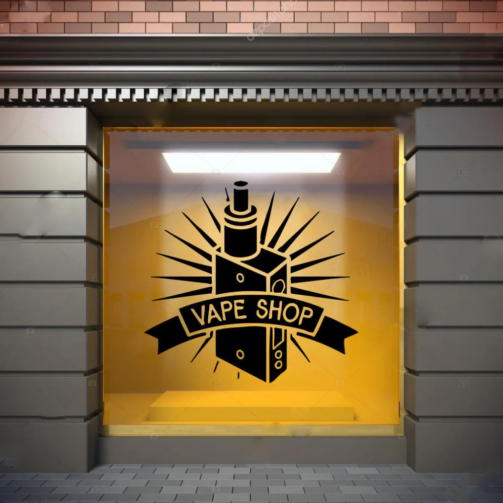 Vape Магазин слова Настенная Наклейка на оконное стекло магазин паров логотип