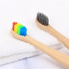 5pcs Child Natural Eco Friendly Soft Bristle Bamboo Handle Toothbrush Set Wooden Toothbrush Dental Toothbrush Kraft Packaging