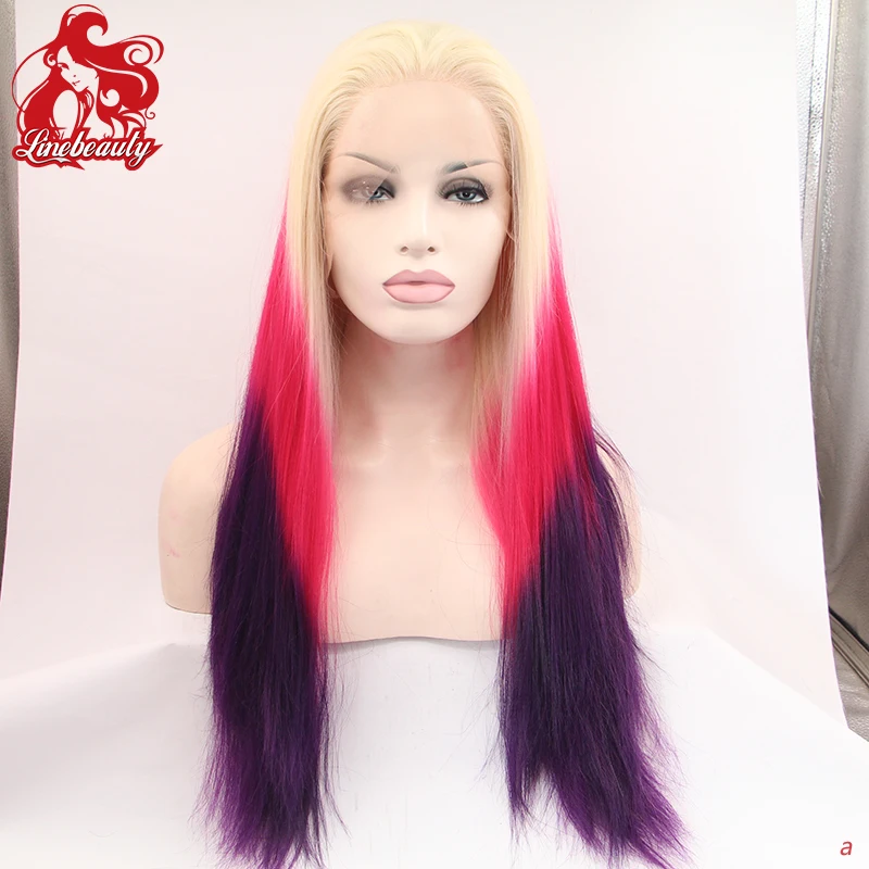 

Fast Shipping 1PC Long Straight Wig For African American Black Women Mix Color  Natural Part Wig Synthetic Wigs