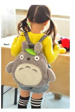 

Girls Kawaii Green Leaf Backpacks Cute My Neighbor Totoro School Book Bags Soft Plush Kids Children Christmas Festival Gift