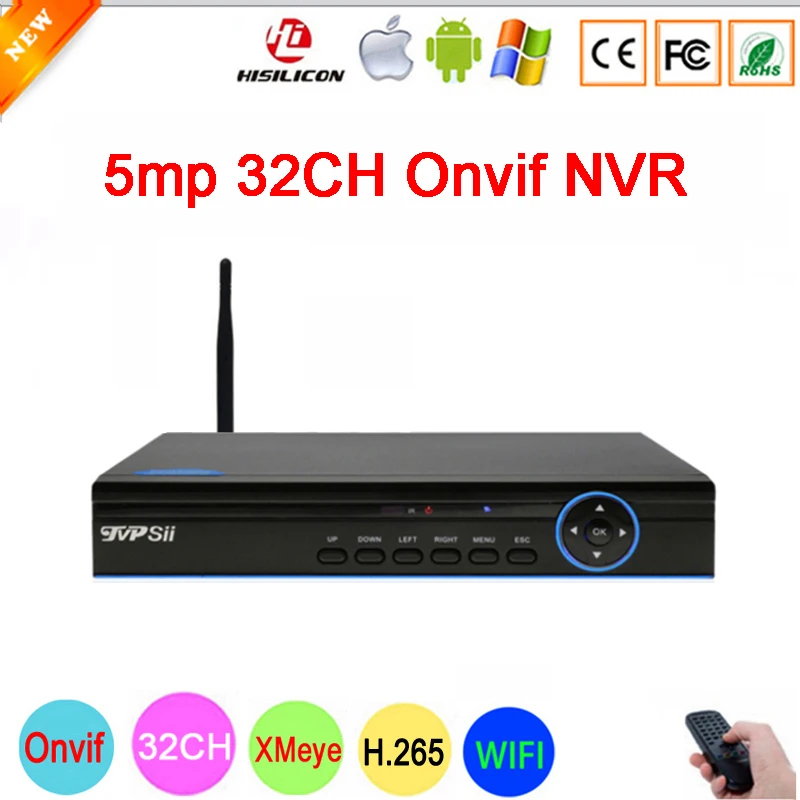 

Bule panel Hi3536C XMeye Video Recorder H.265 5mp 32CH 32 ChanneL One SATA WIFI Onvif IP Camera CCTV NVR Free Shipping