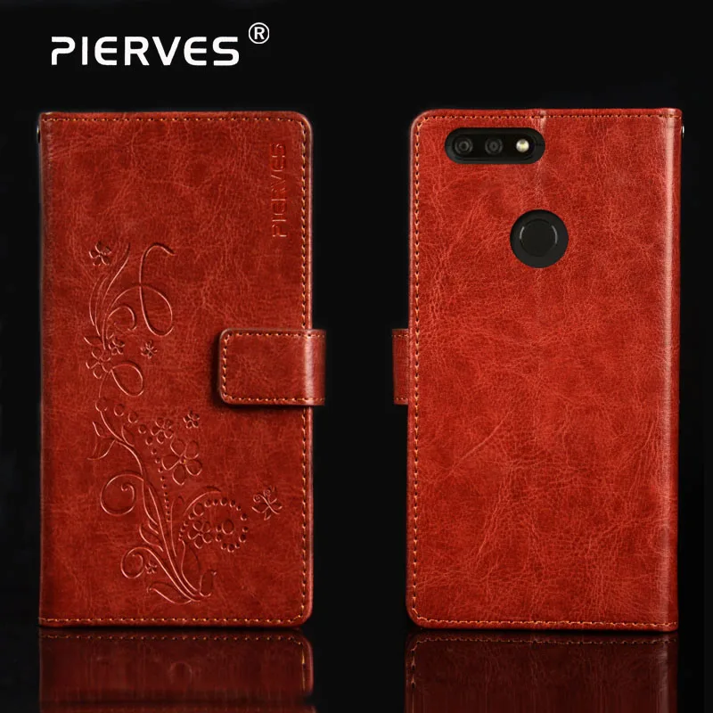 

Pierves Luxury Flip PU Leather Wallet Cover Phone Case For BQ BQ-6000L Aurora