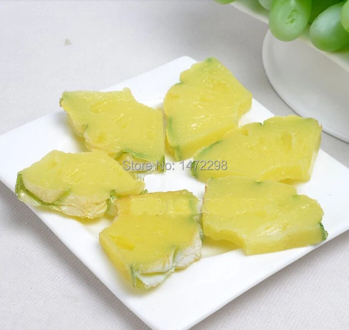 

12pcs Lifelike Fake Pineapple Slice Garnish Artificial Fruit Faux Food Decor free shipping