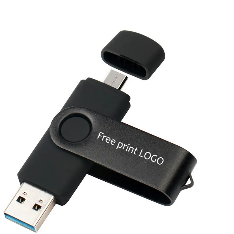 JASTER USB OTG флэш-накопитель 8 ГБ 16 ГБ 32 ГБ 64 Гб 128 ГБ флеш-накопитель для Android мобильного телефона Micro(5 шт. бесплатный логотип - Цвет: Black