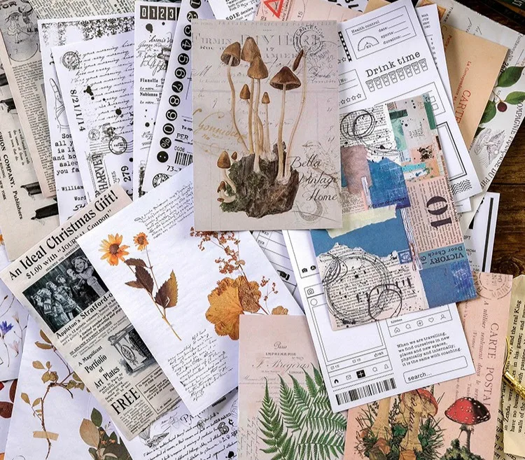 

A6 Sticky Paper Vintage Style DIY Cutting Background Paper 6 Sheets