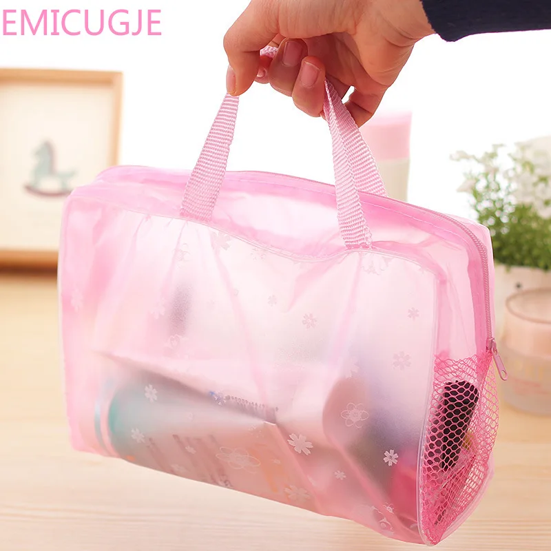 

Makeup pouch compression Travelling Bath bags 5 color waterproof PVC cosmetic storage bag women transparent organizer