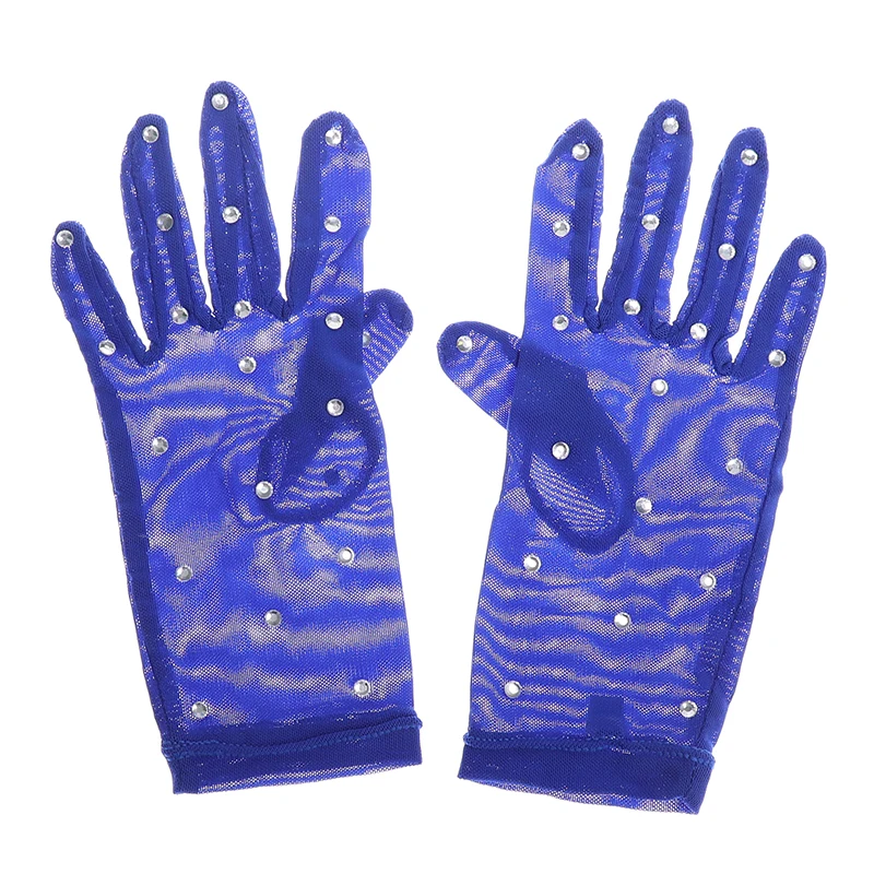 Nasinaya Figure Skating Kids Gloves Custom Adult Mesh Fabric Competition Shiny Rhinestones Protect Both Wrists figure skating protector