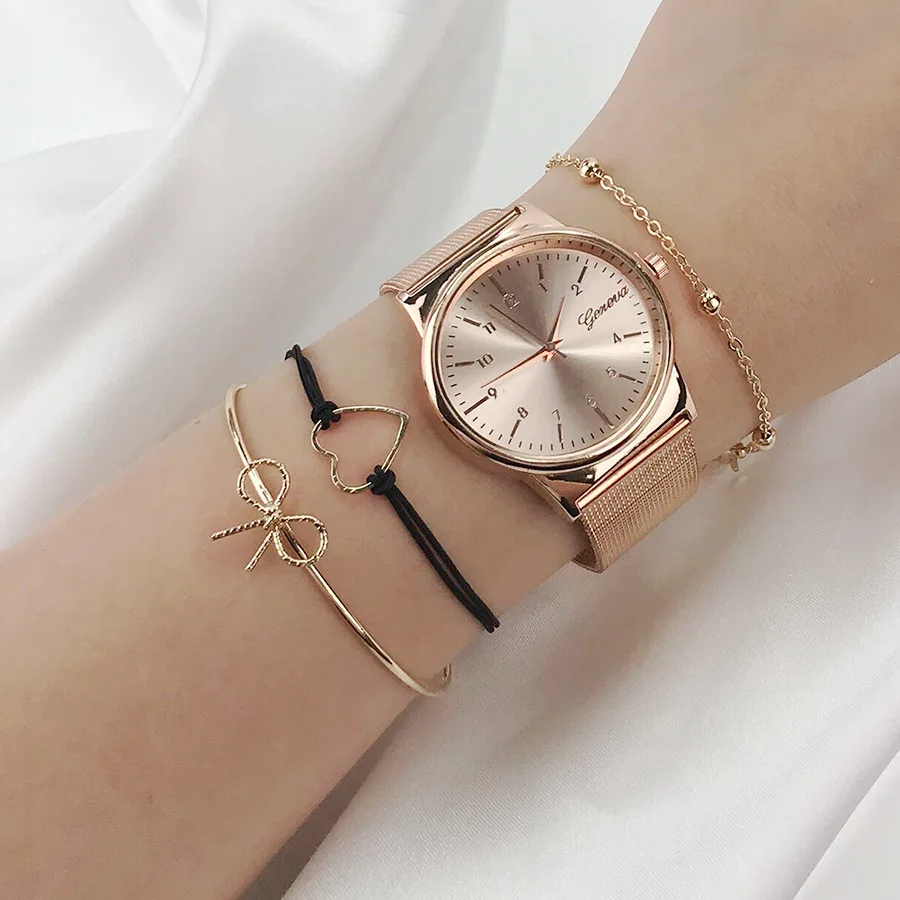 

G.YCX Fashion Gold Bow Hollow Heart Friendship Bracelet Set Handmade Adjustable Black String Rope Matching Couples Bracelet Gift