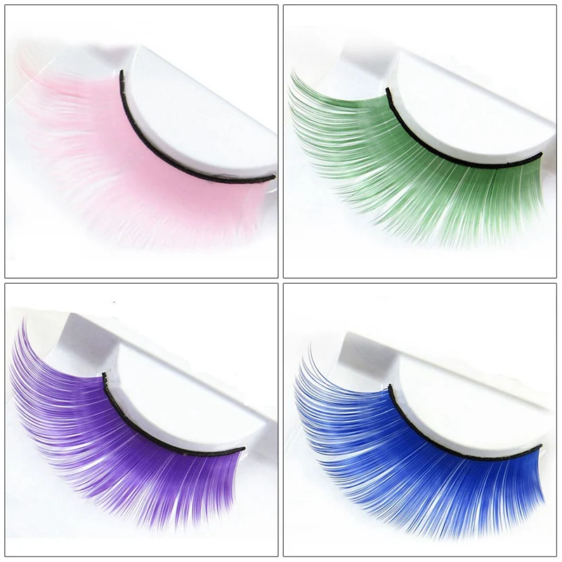 Новая мода Яркий спрей Окрашенные темно зеленые Поддельные ресницы глаз Хвост