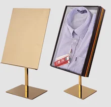 Metal Stainless Steel Shirt Display Rack Clothes Holder Stand Show Linings Hanger