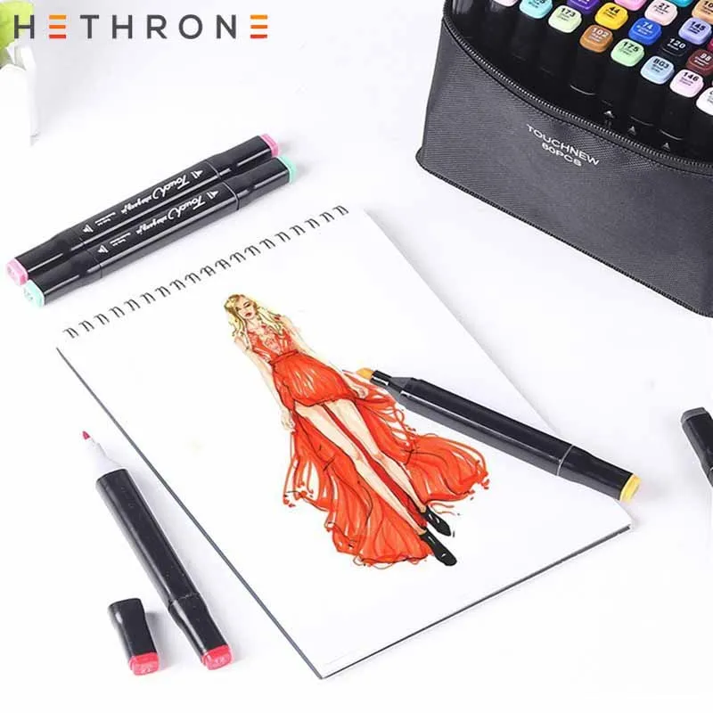 Hethrone 30/40/60/80 шт. косой двойной головкой маркер для рисования набор Краски маркеры
