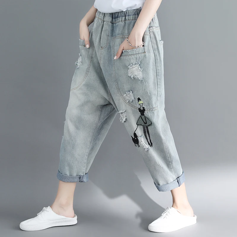 Дешевая новинка осень зима горячая распродажа женские модные повседневные джинсовые брюки MP152