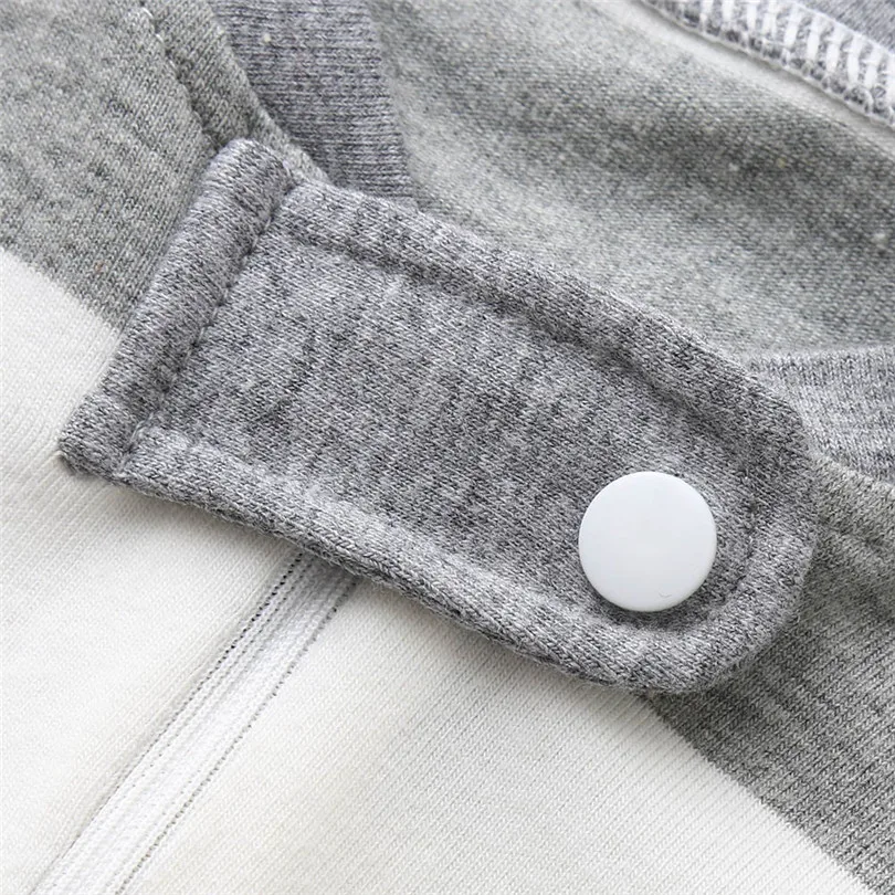 2019 new Newborn Baby Girls Boys Long Sleeve Zipper Packs Stripe Romper Jumpsuit Clothes fashion design (15)