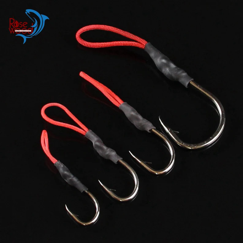 RoseWood 10pc Stainless Steel Jigging Spoon Fishing Hook With PE Line