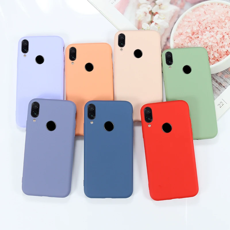 

Liquid Silicone Case For Xiaomi Redmi 7 Note 7 Pro Case Soft Candy Color Phone Cover For Xiaomi Redmi Y3 note 7 Case