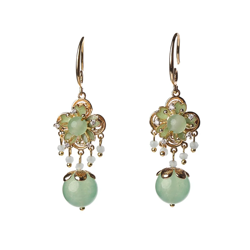 Fashion Long Earrings Hanging Bride Gift Dangle Hook For Women 925 Silver Hook Natural Stone