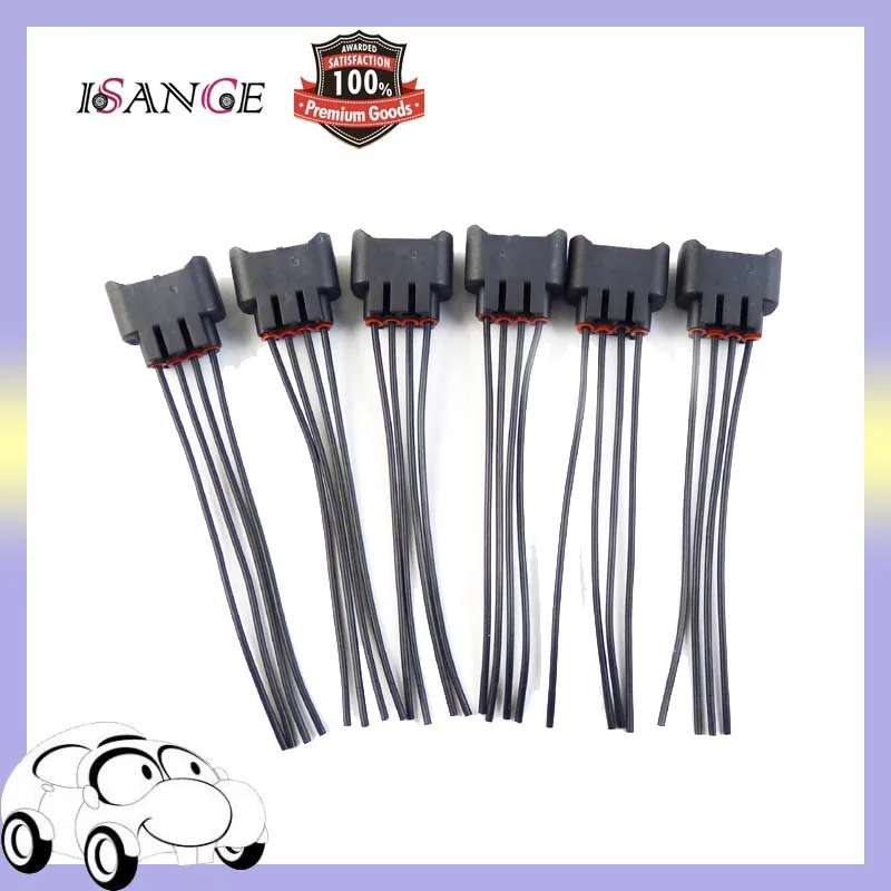 

ISANCE 6pcs Ignition Coil Connector Plug Female & Wires 2AZ-FE 1ZZ-FE 90980-11885 For TOYOTA Scion xA xB LEXUS PONTIAC CHEVROLET