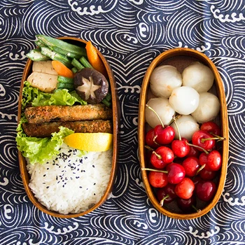 

New arrival Double Layer Wood Lunch Containers Japanese Sushi Lunch Box Portable Soup Bowl Food Storage Container with Straps