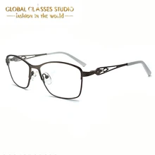 Женские металлические очки коричневого цвета, классические лучшие коллекции очков 62JG26-5017