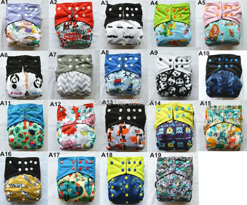 1 All In One Charcoal Bamboo Baby Cloth Diaper Nappy Washable