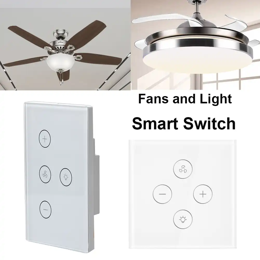 Eu Us Smart Light Switch Wifi Ceiling Fan Switch Wall Touch