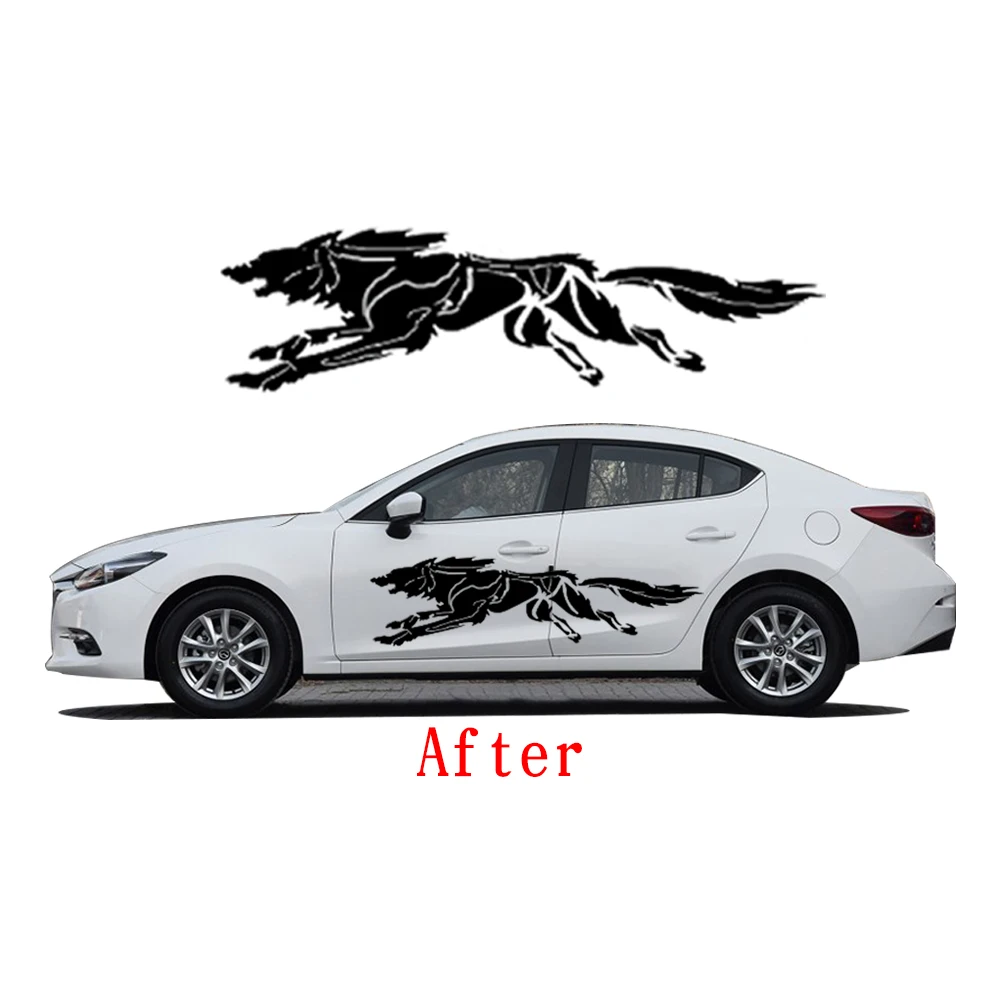 Креативный стикер для кузова автомобиля Mazda3 Howling Wolf водостойкие ПВХ большие