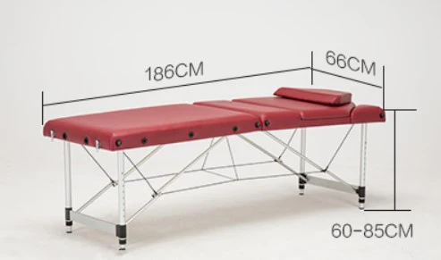 186 см* 66 см алюминиевый сплав ПВХ Регулируемый подъемный массажный стол спа тату мебель для красоты портативный складной массажный салон кровать