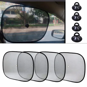 

beler 4pcs Foldable Window Foils Car Side Window Sun Shade Screen Visor Cover For Mercedes Benz Audi Toyota VW Nissan Chevrolet