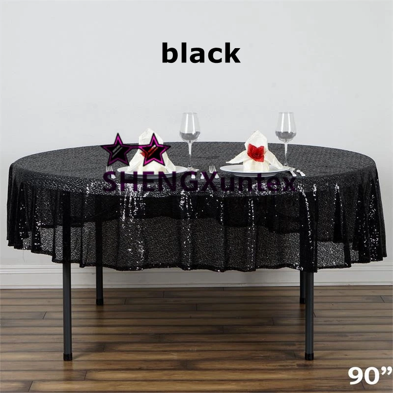 90" Round Sequin Table Cloth \ Cheap Wedding Tablecloth Wholesale Price