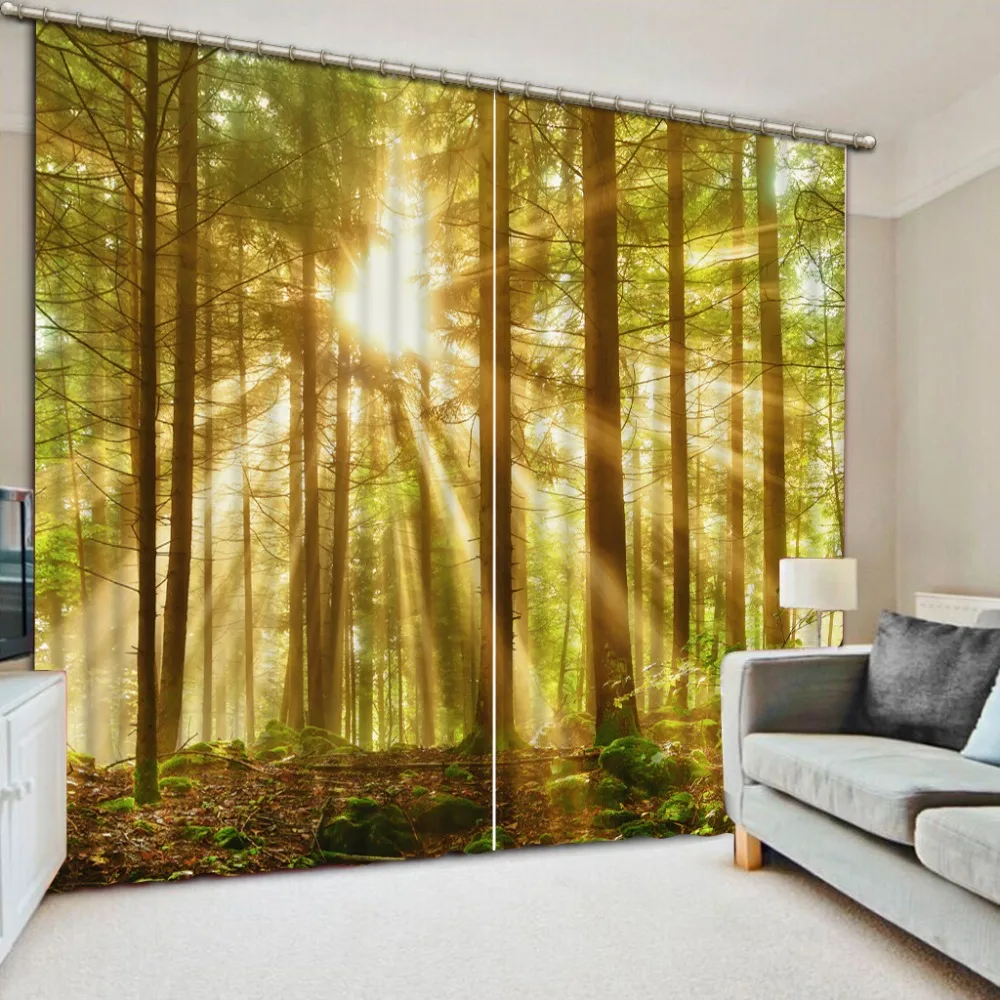 Buy Landscape Curtains Modern 3D HD lifelike forest