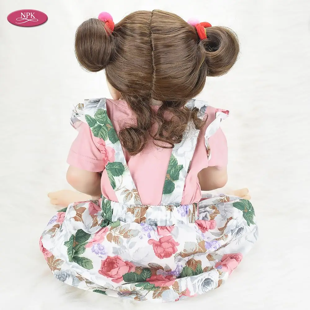 NPK настоящее полное Силиконовое боди Reborn Girl Baby Alive Doll Bathe Toys 55 см виниловый