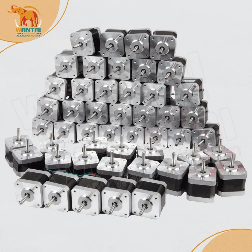 

(EU Ship,5-7days delivery)60PCS 3D Printer Motor Nema17 ,3400g.cm, 1.7A, 42BYGHW609L20P1-X2, 3D Printer Wantai Stepper motor