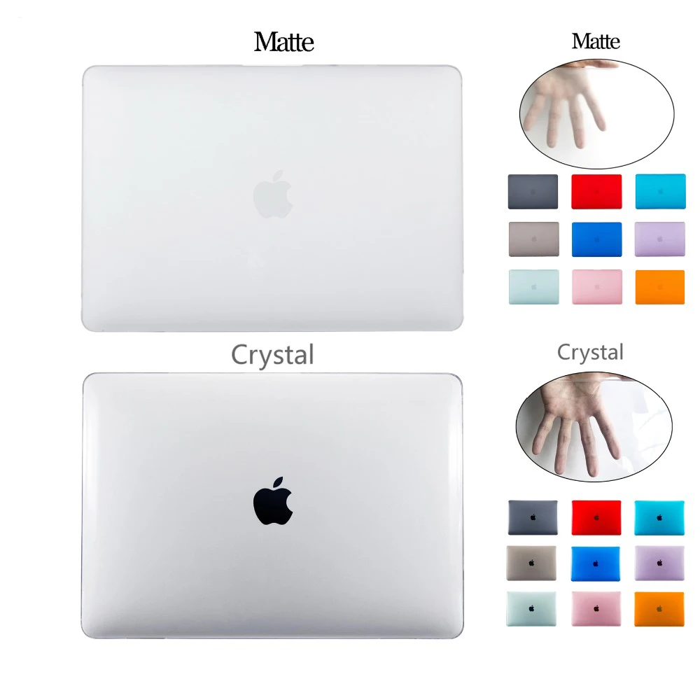 Crystal Matte Cases For Apple Macbook Air Pro Retina 11 12 13 15 Laptop Bags For Macbook New Air 13 With Touch ID A1932 cover