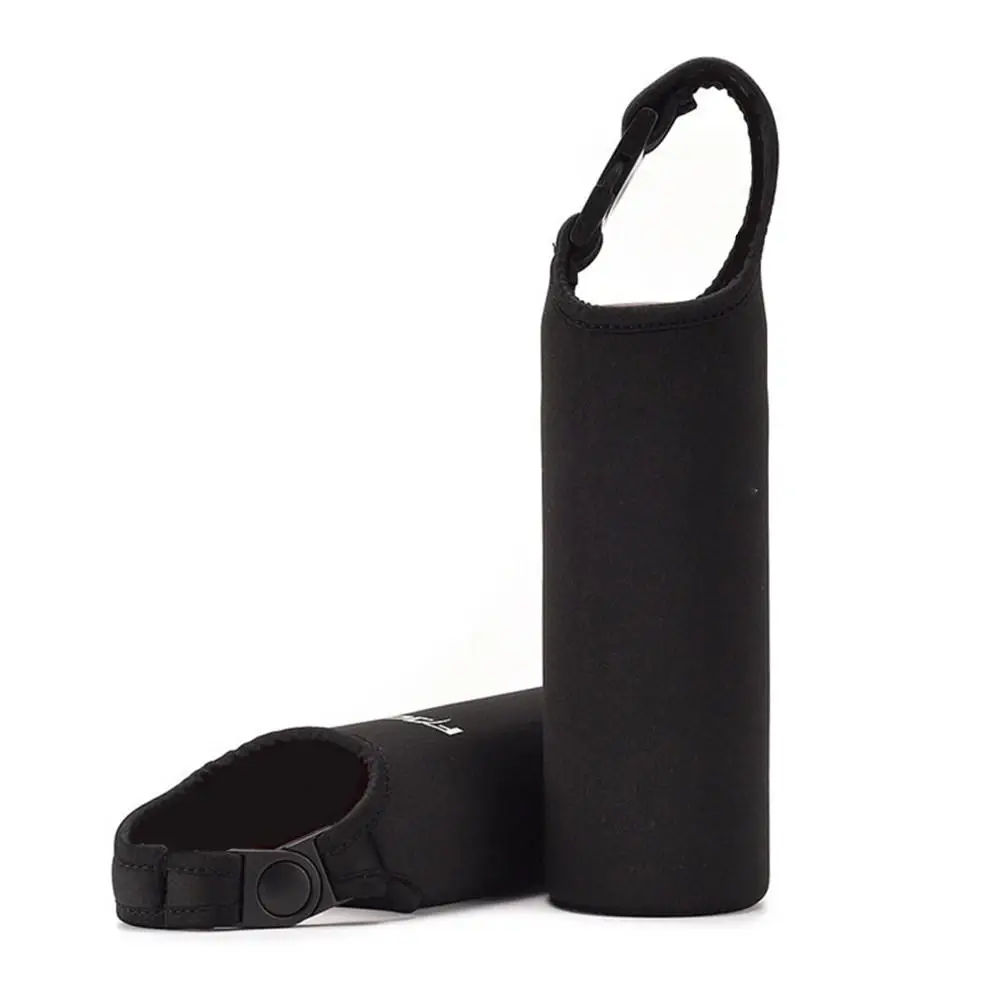 

HobbyLane 500mL Water Bottle Cover Protective Cover Waterproof Neoprene Bottle Holder with Buckle Handle Black Insulation