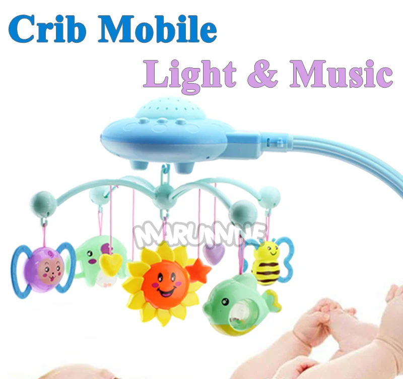 Berço do Bebê Móvel com Projeção de Luz Suporte para 0 12 Marumine Música Cama Sino Brinquedo & 50 Meses Newborn Infantis Meninos Meninas 2 Marumine bebê berço brinquedo móvel com projeção