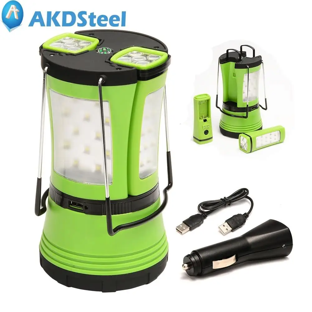 AKDSteel LED 600lm 10W Camping Lantern with 2 Detachable Flashlights