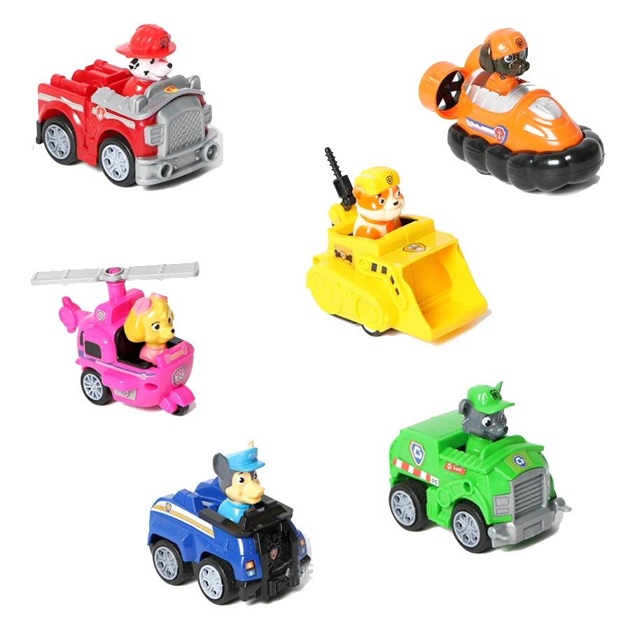 

Paw Patrol Puppy Action Figures Canine Pull Back Car Educational Toy Zuma Rubble Marshall Rescue Car Model Children Toys Gift
