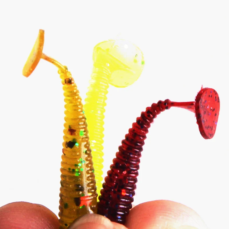Fishing lure 20pcs/lot 0.5g 3.8cm Fishing Soft Bass Bait Wobblers Silicon Lure Jig Head T tail Artificial Fake Bait SwimBait