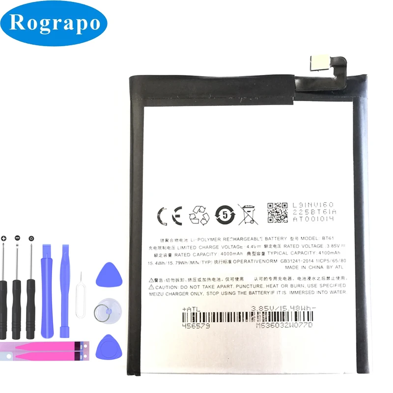 

New 4100mAh BT61 Replacement Battery For Meizu M3 Note L681H L-version Baterij Bateria Batterie Cell Mobile Phone Batteries