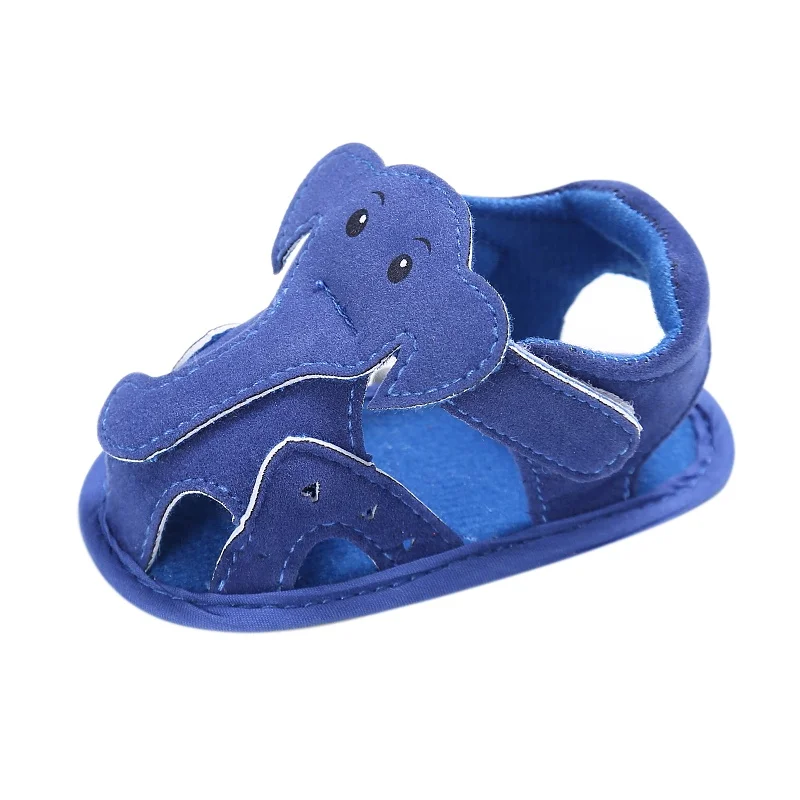 Детская одежда С Рисунком Слона, на полой подошве на лето для маленьких мальчиков Повседневное ходунков, мягкая подошва; обувь для новорожденных летняя обувь для девочек - Цвет: Deep Blue