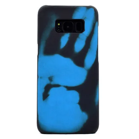 Термосенсор флуоресцентный меняющий цвет крутой Матовый PC чехол для телефона чехол для samsung S8 Plus грязеотталкивающий чехол для телефона - Цвет: Blue