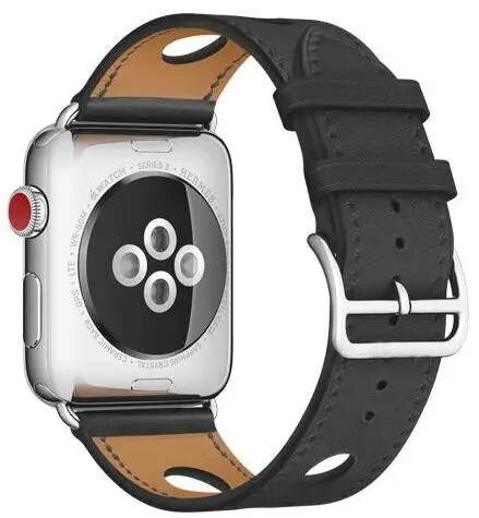 Ремешок из натуральной кожи петлевой для часов Apple Watch Band одинарный Тур rallye для iWatch ремешок 38 мм 42 мм 40 мм 44 мм серия 4 3 2 1 серия 5