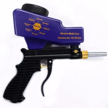 

DJSona Gravity Feed Portable Pneumatic Abrasive Sand Blaster Gun with Spare Blaster Tip Hand Held Sandblasting Gun Blue Color