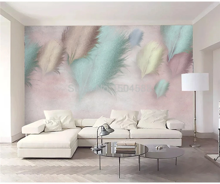 Пользовательские фото обои 3D Мода перо Современная Фреска гостиная спальня романтический домашний декор обои Papel де Parede 3 D